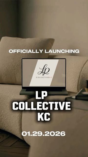 LP Collective's launch card: a laptop on a sofa showing the LP monogram, dated 01.29.2026.